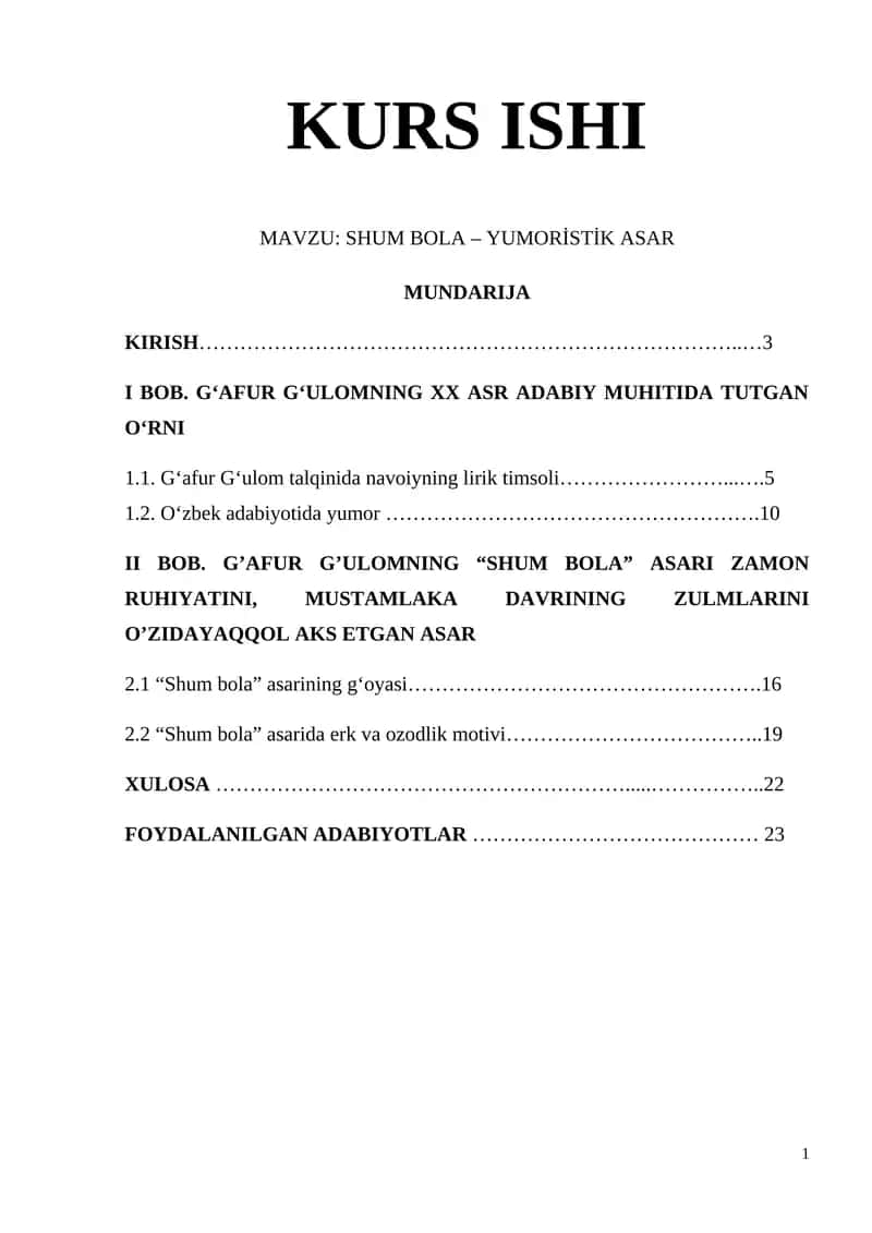"SHUM BOLA – YUMORİSTİK ASAR" 1