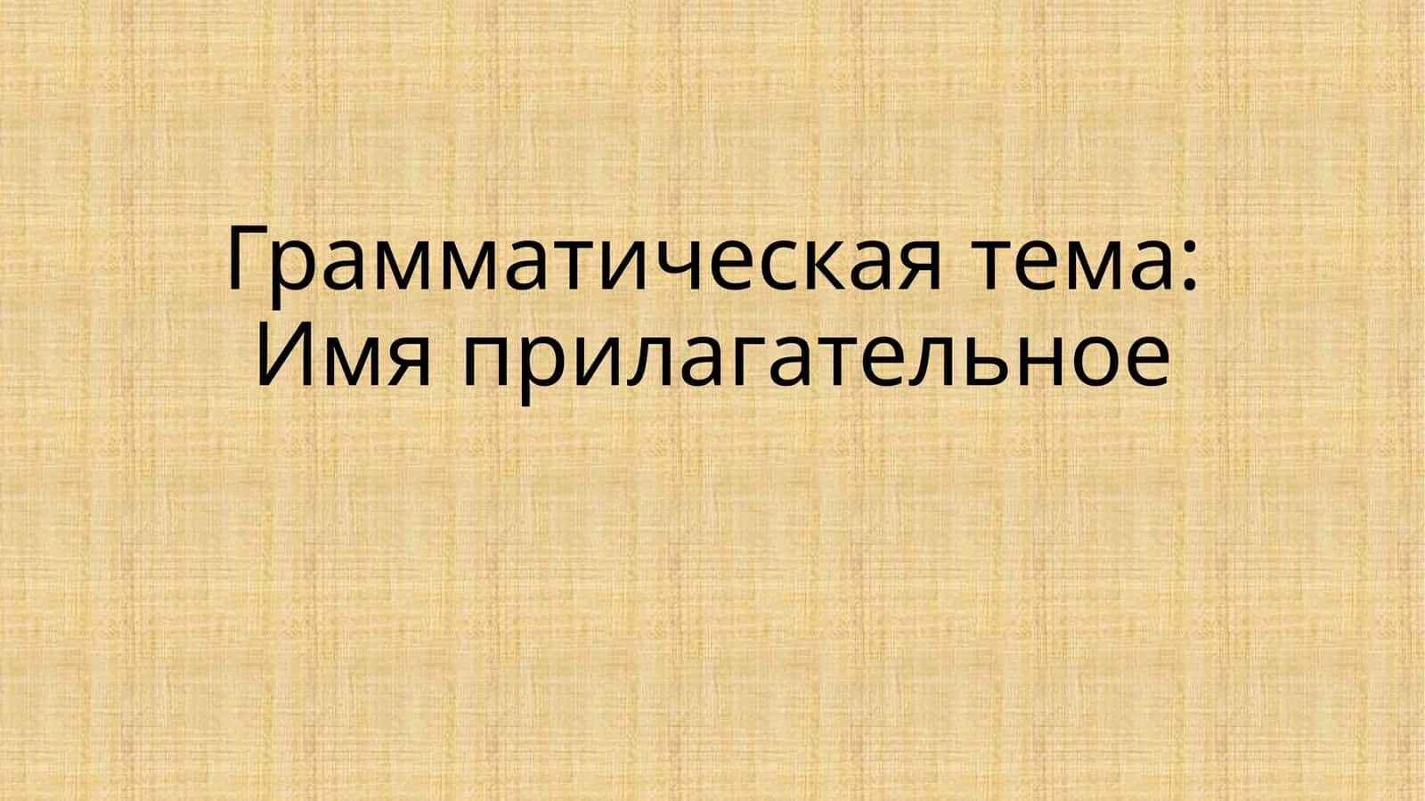 Имя прилагательное 1