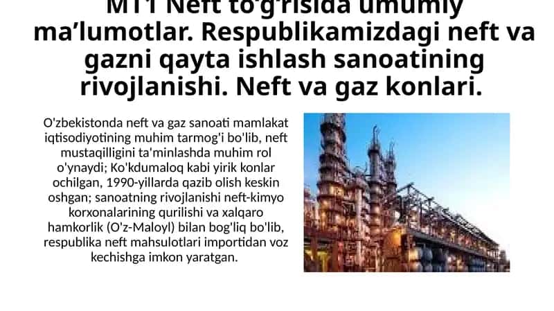 MT1 Neft to‘g‘risida umumiy ma’lumotlar 1