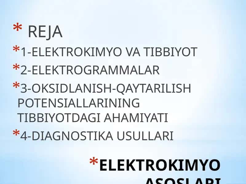 Elektrokimyo asoslari 1