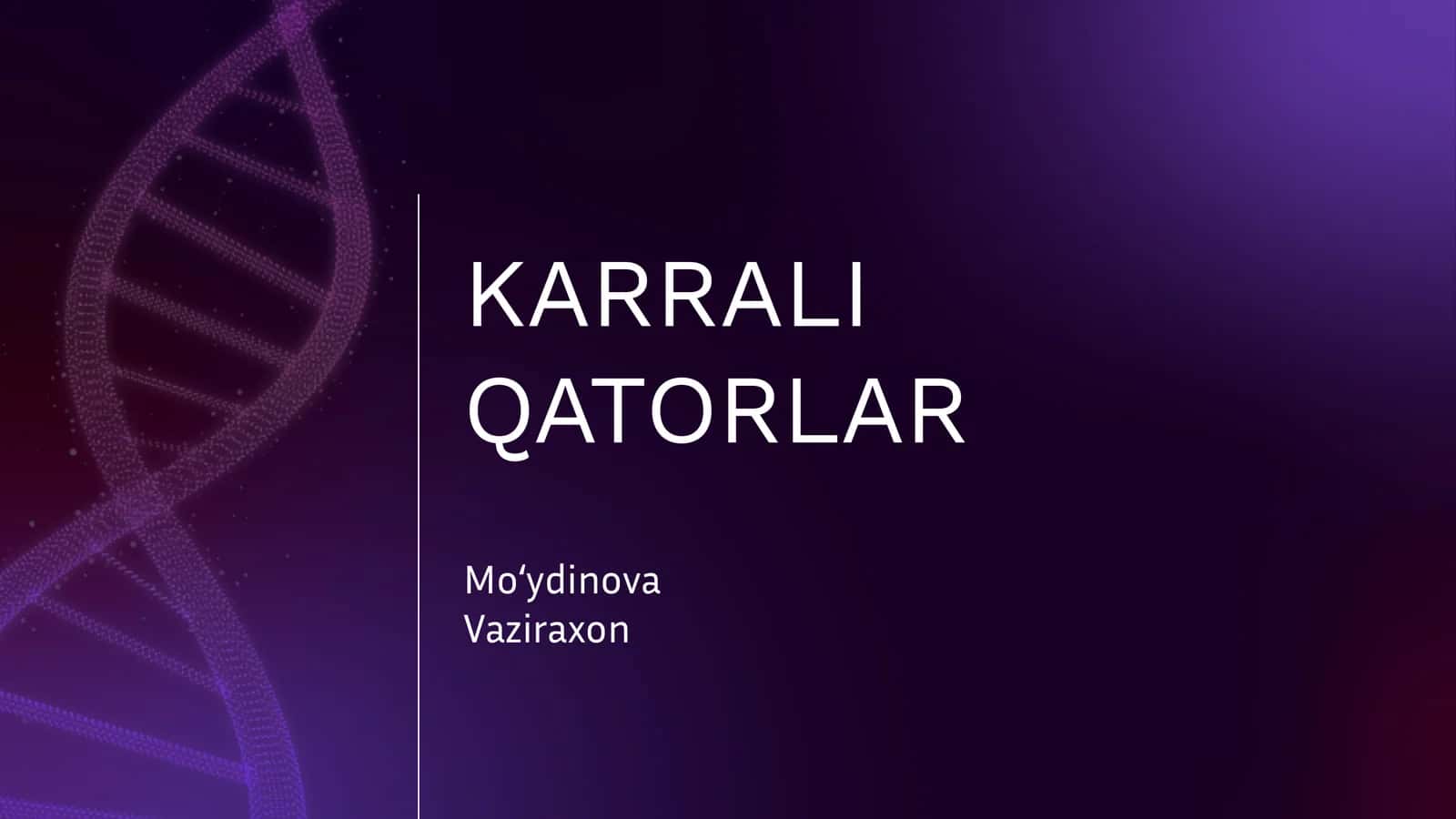 KARRALI QATORLAR 1