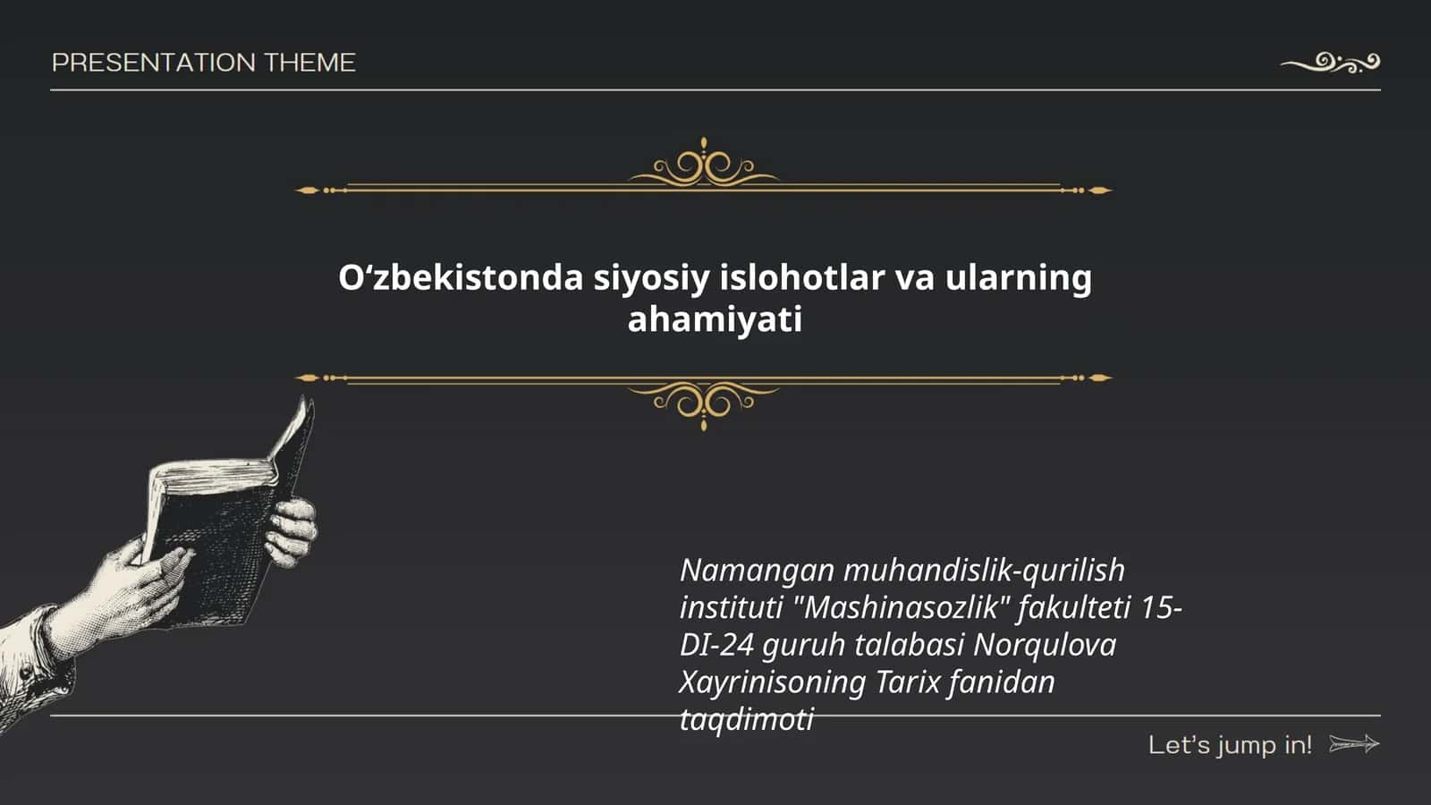 Norqulova Xayrinisoning Tarix fanidan taqdimoti 1