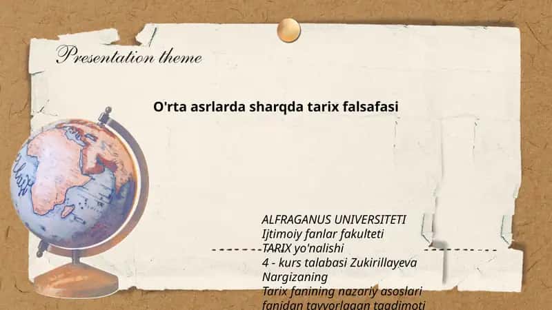 O'rta asrlarda sharqda tarix falsafasi 1