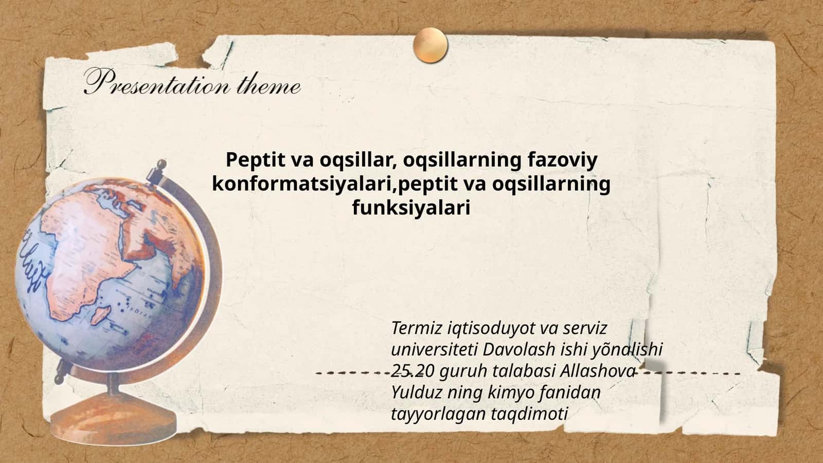 Kimyo fanidan taqdimot 1
