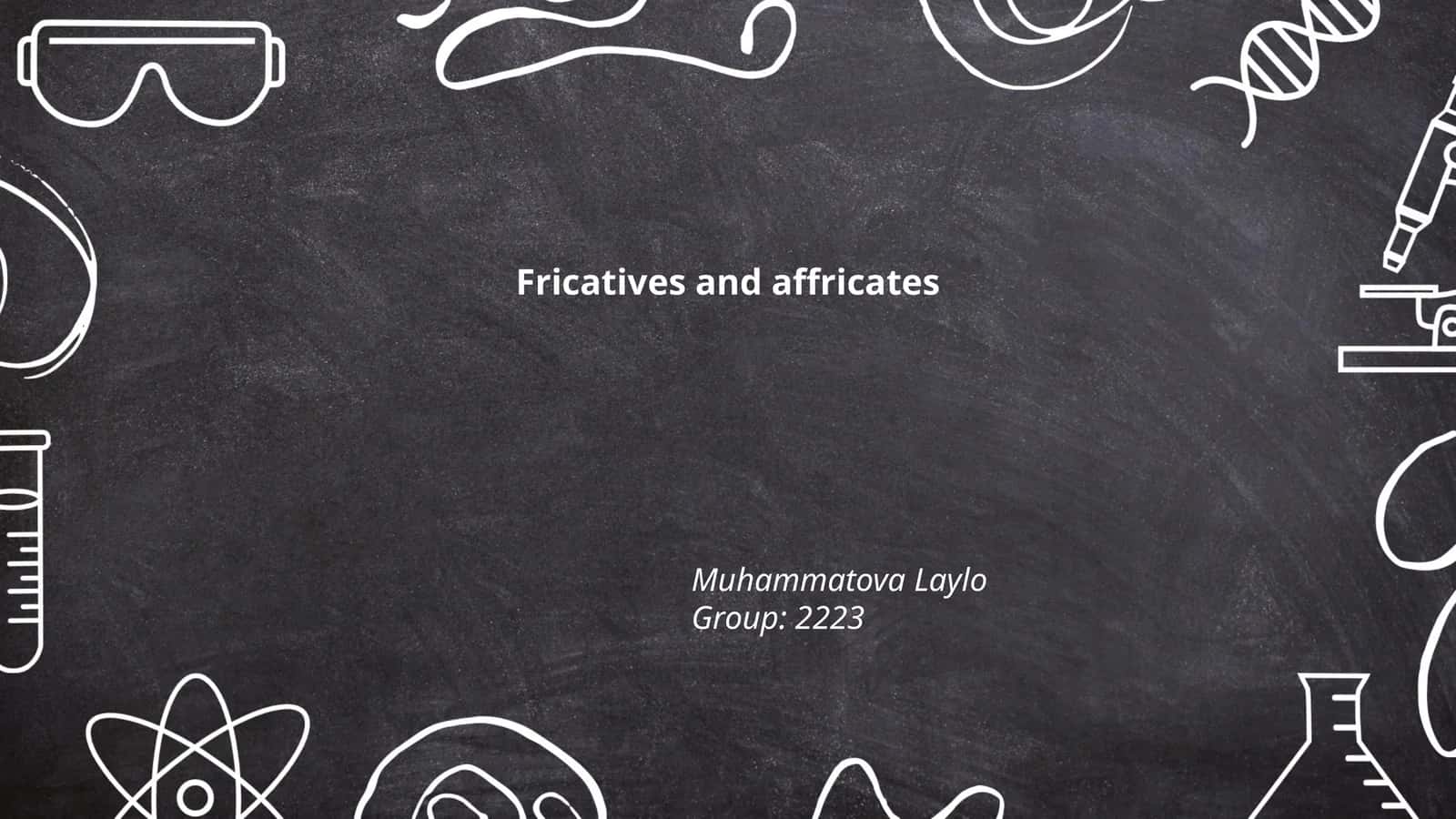 Fricatives and affricates 1