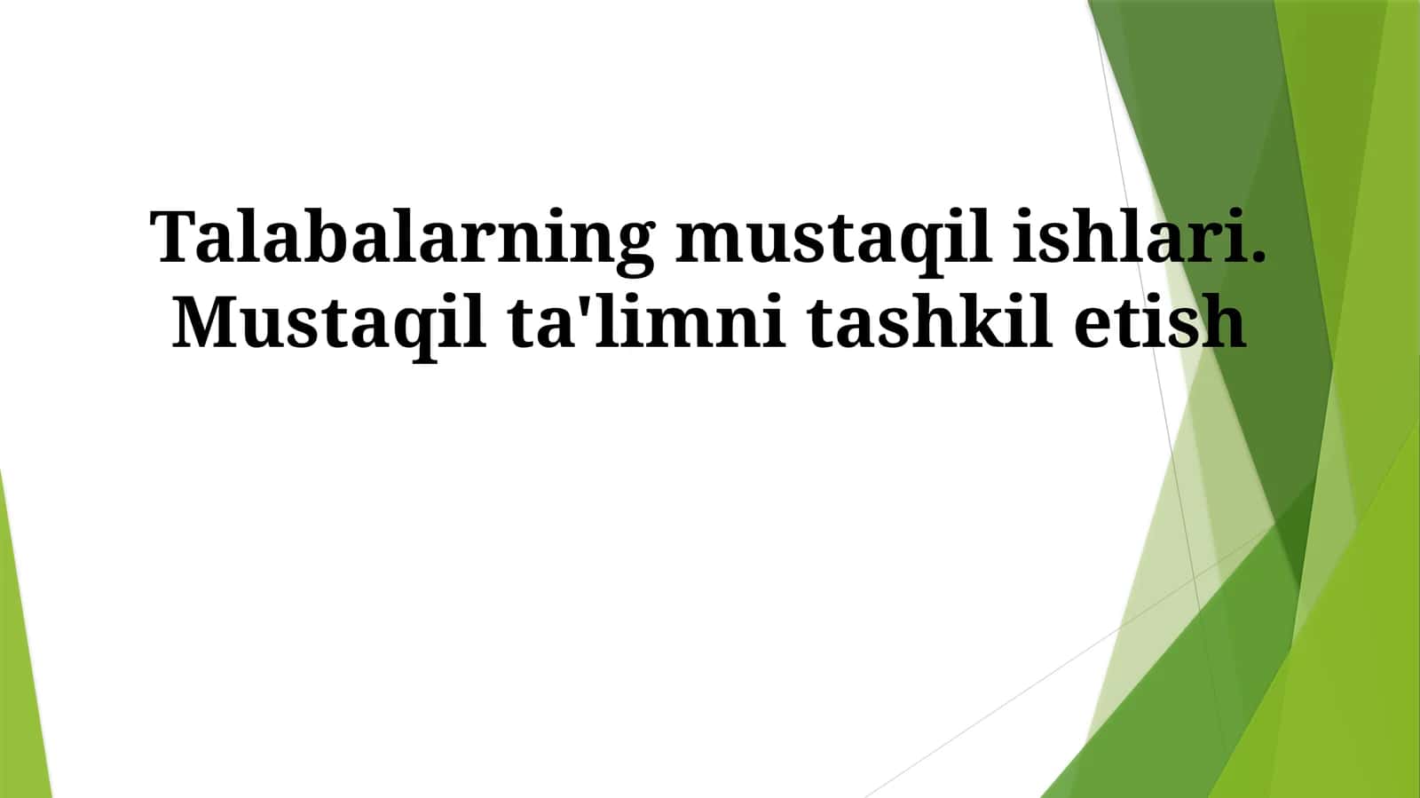 Talabalarning mustaqil ishlari 1