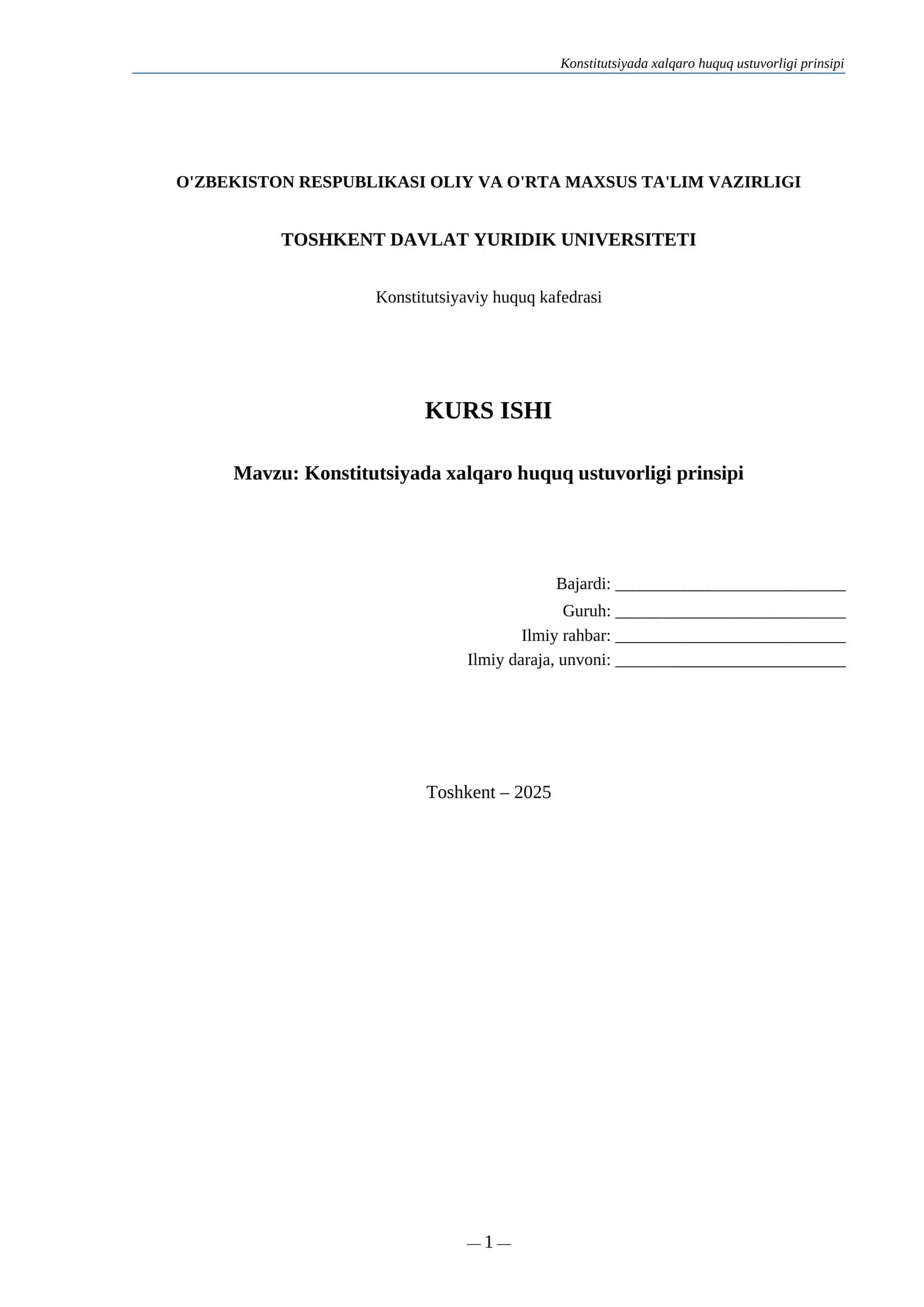 Konstitutsiyada xalqaro huquq ustuvorligi prinsipi 1