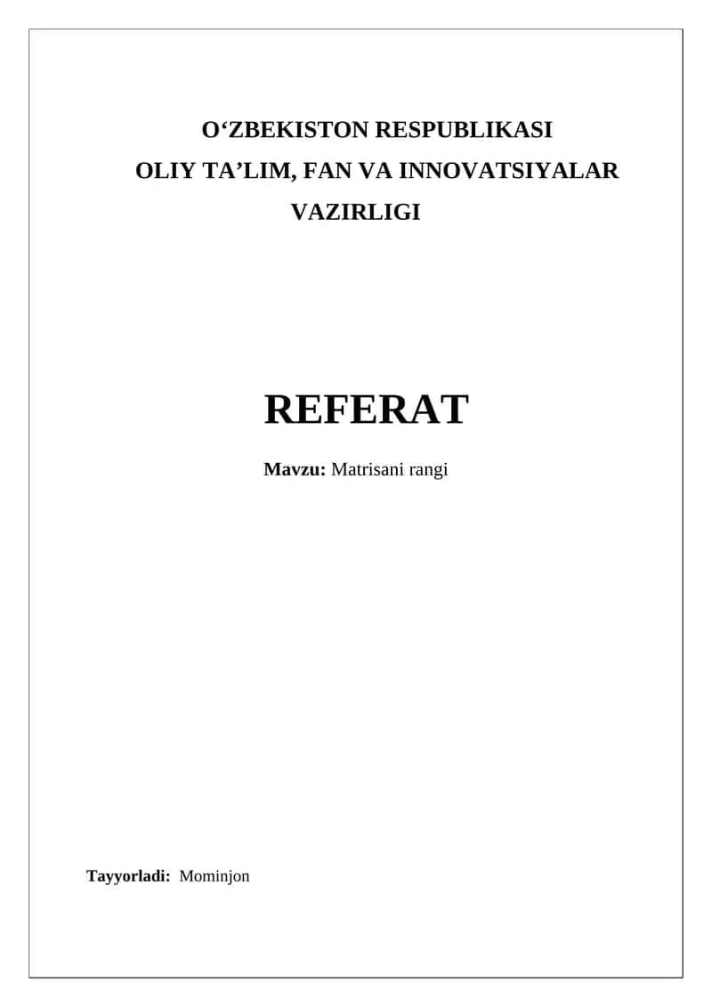 Matrisani ranglari 1