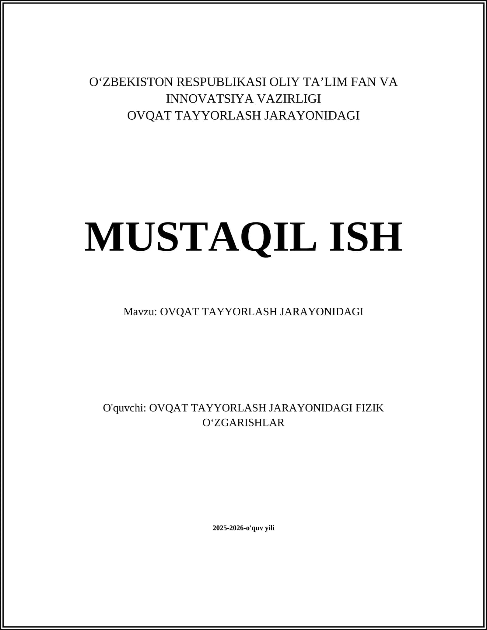 OVQAT TAYYORLASH JARAYONIDAGI 1