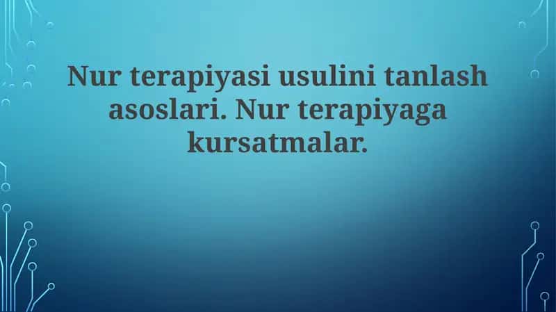 Yorug'lik terapiyasi 1