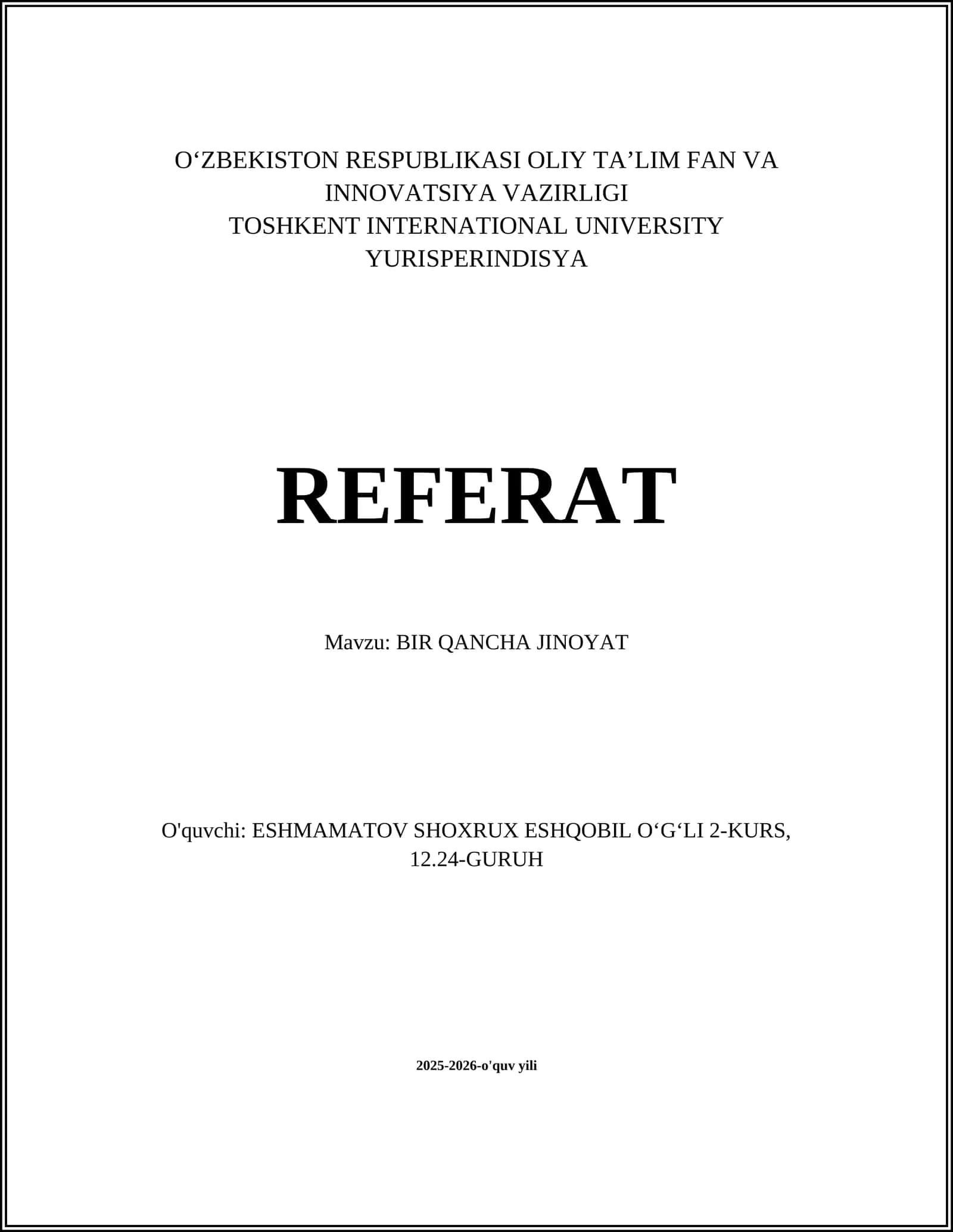 BIR QANCHA JINOYAT 1