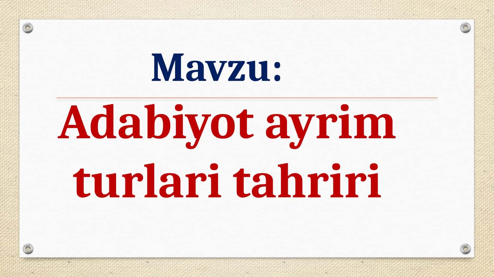 Adabiyot ayrim turlari tahriri 1
