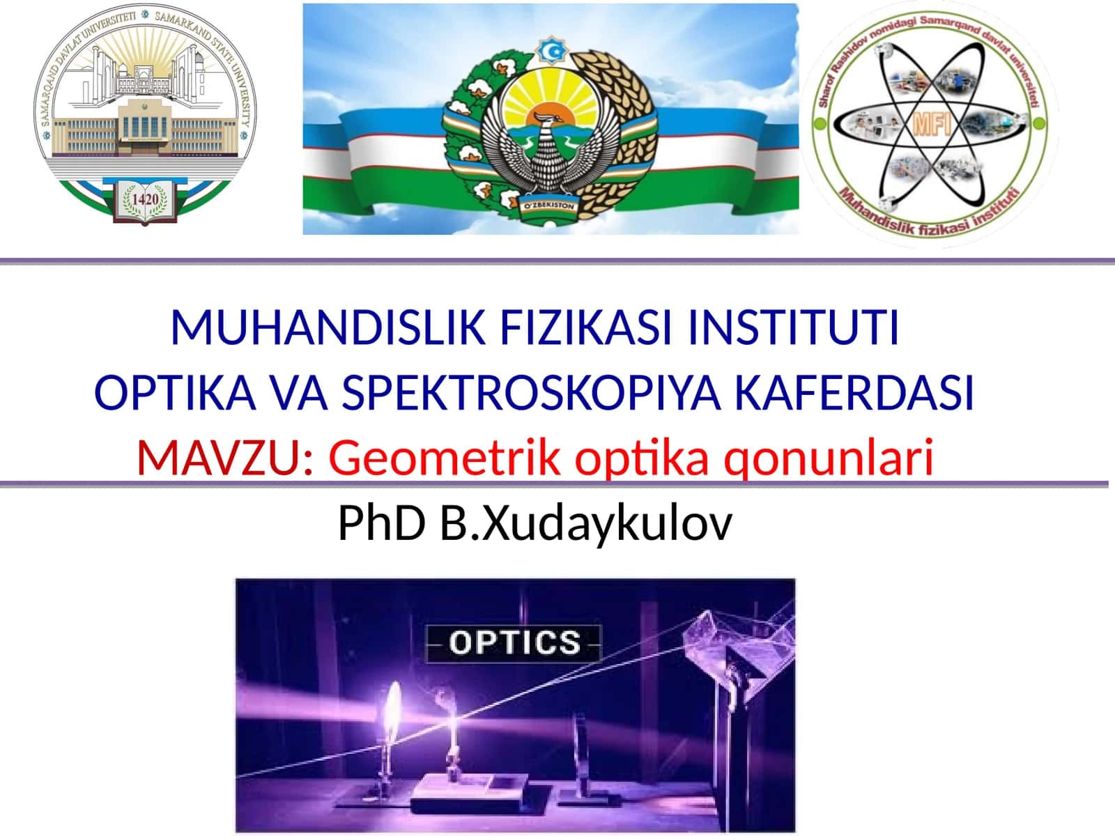 Geometrik optika qonunlari 1