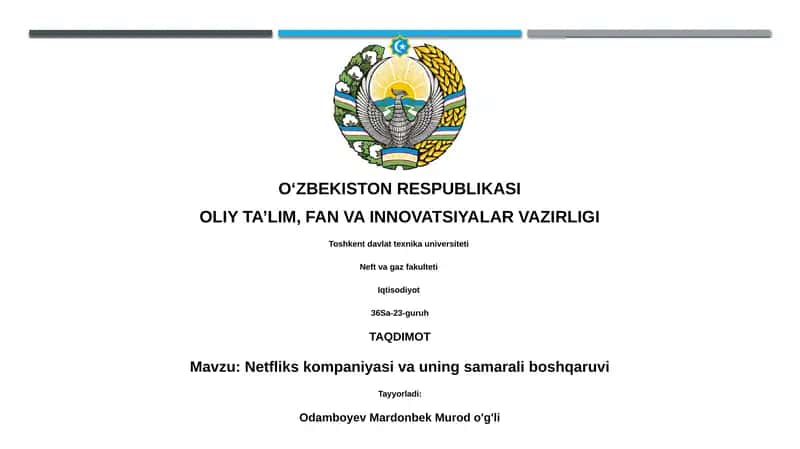 Netfliks kompaniyasi va uning samarali boshqaruvi 1