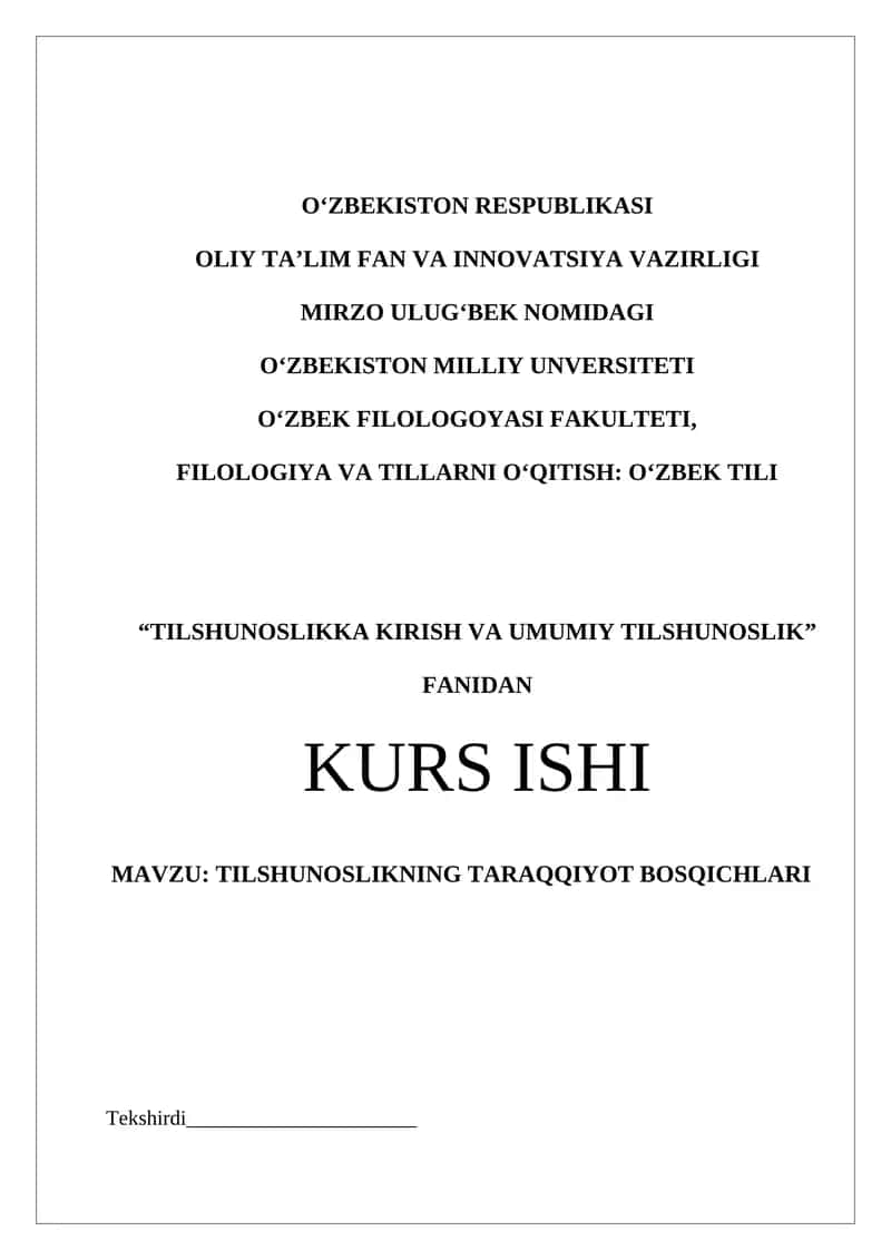 TILSHUNOSLIKNING TARAQQIYOT BOSQICHLARI 1