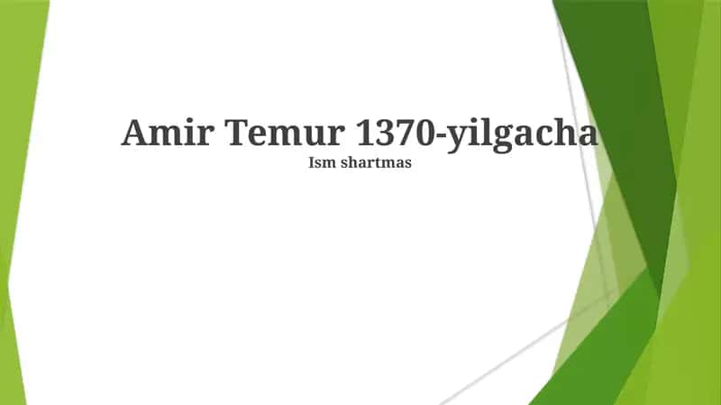 Amir Temur 1370-yilgacha 1