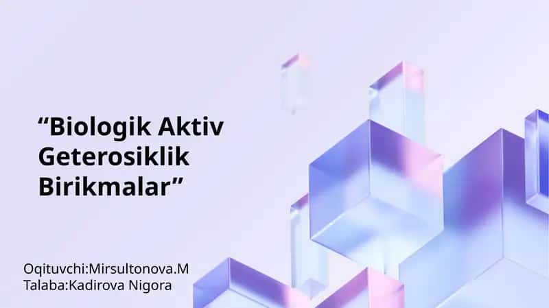Biologik Aktiv Geterosiklik Birikmalar 1