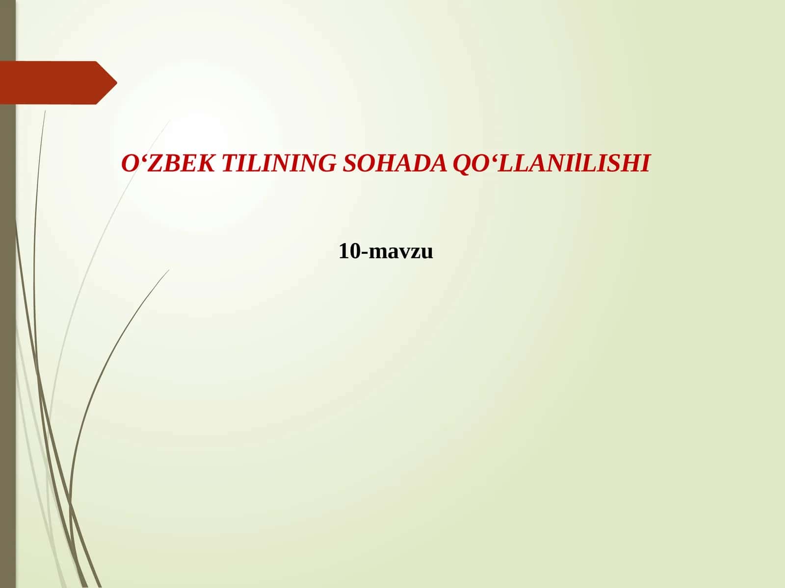 O‘ZBEK TILINING SOHADAQO‘LLANIlLISHI 1