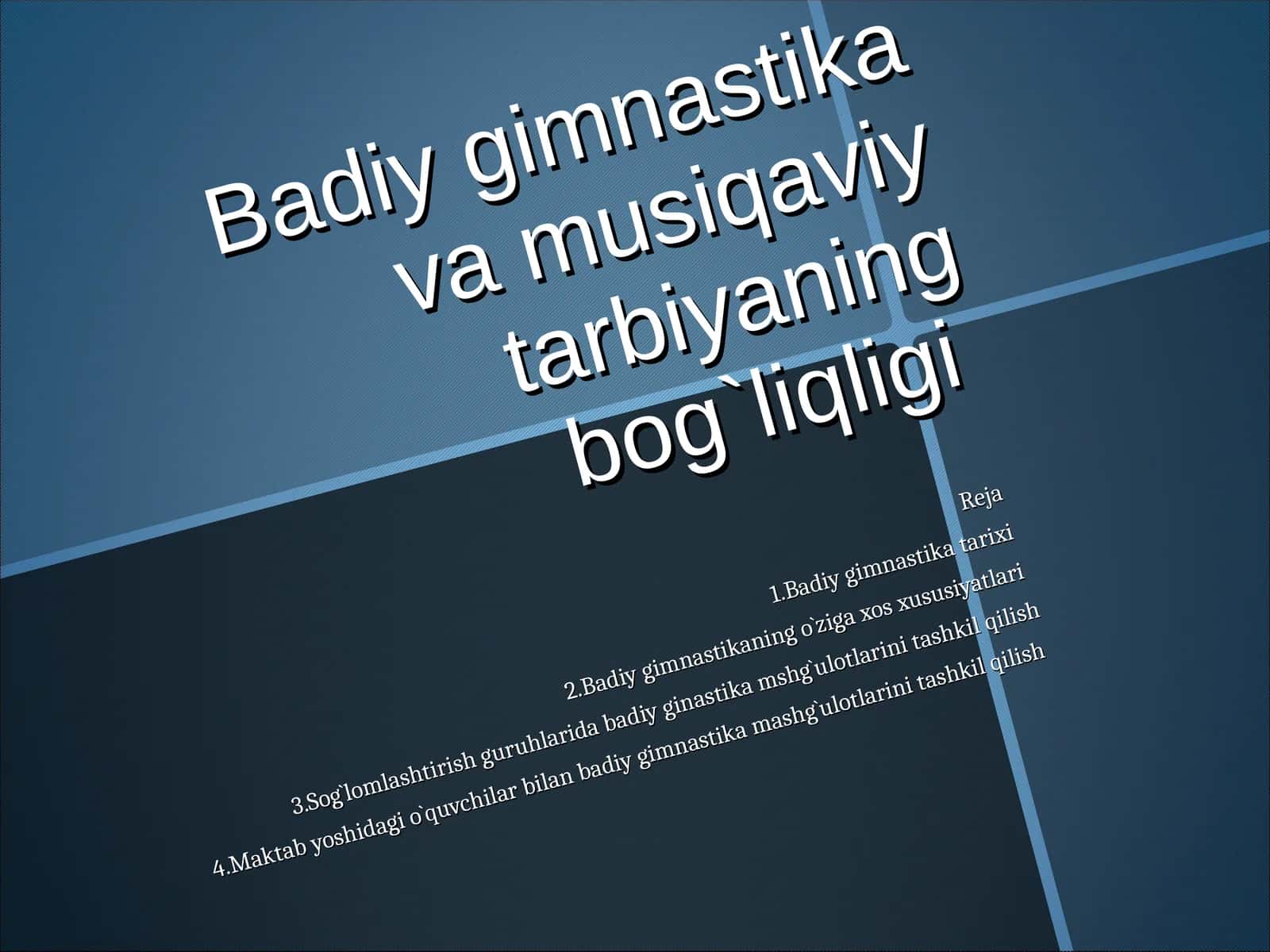 Badiy gimnastika va musiqaviy tarbiyaning bog`liqligi 1