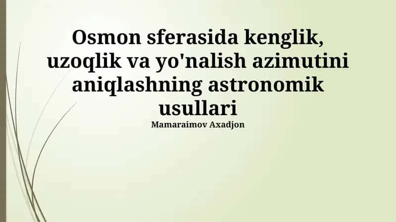 Azimutni aniqlash usullari 1