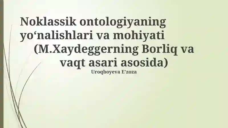 Heidegger ontologiyasi
