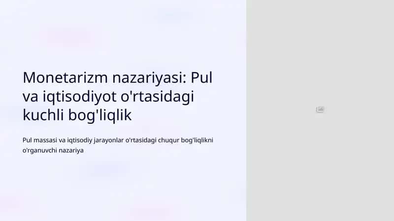 Monetarizm nazariyasi 1