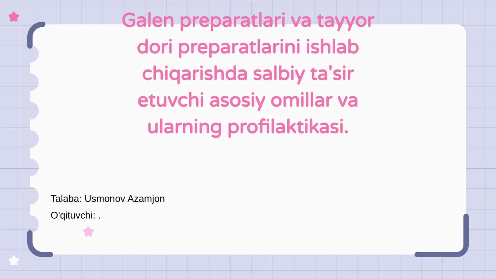 Galen preparatlari va tayyor dori preparatlari 1