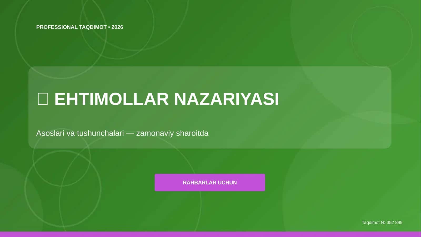 EHTIMOLLAR NAZARIYASI 1
