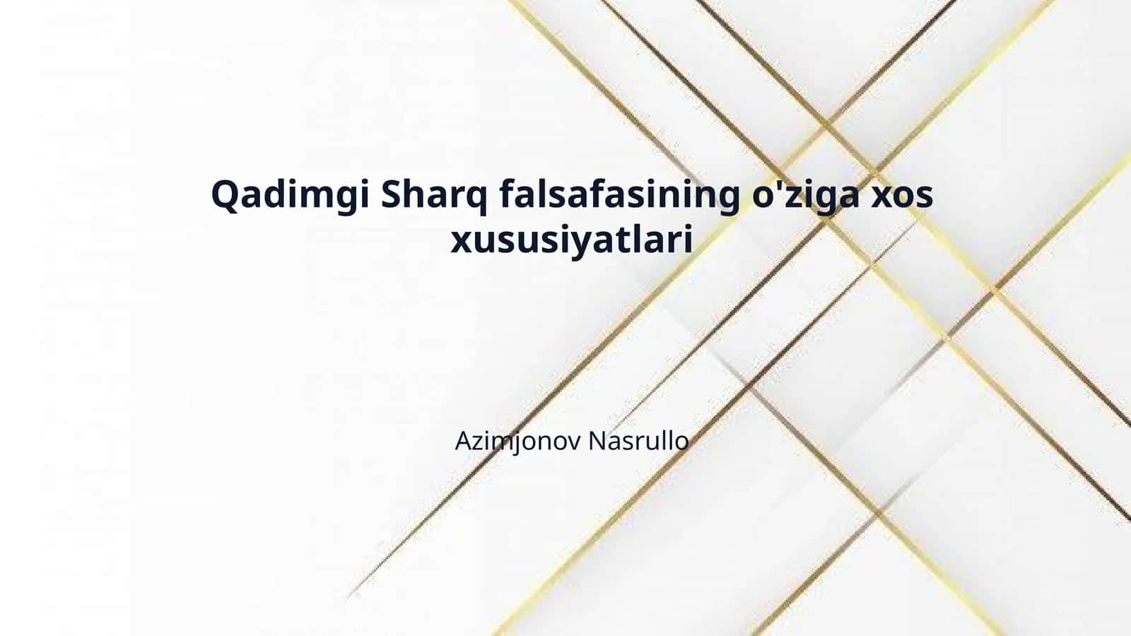 Qadimgi Sharq falsafasining o'ziga xos xususiyatlari 1