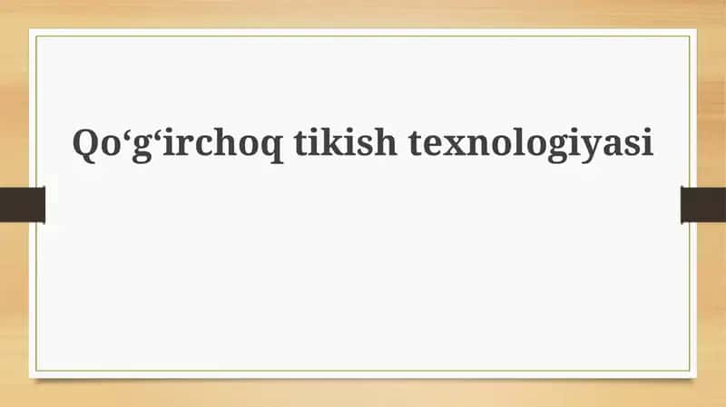 Qo'g'irchoq tikish texnologiyasi 1