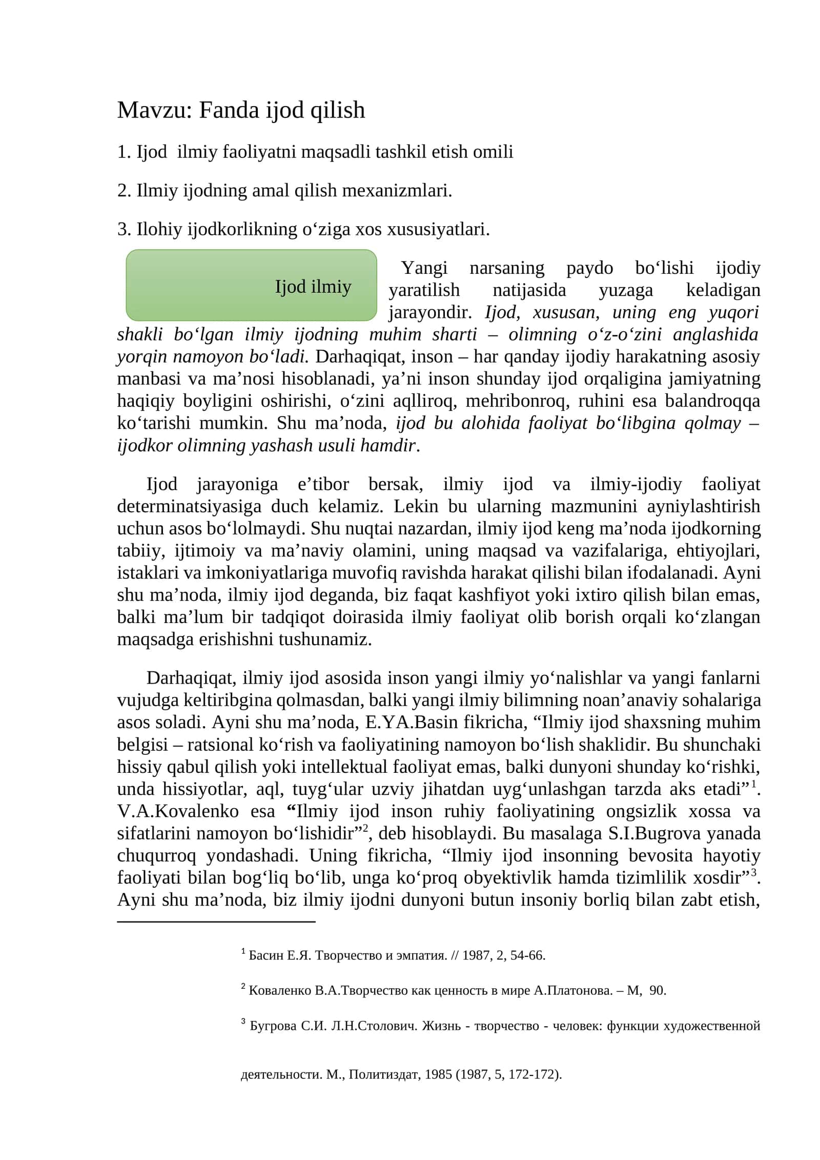 Fanda ijod qilish 1