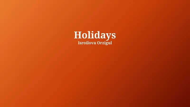 Holidays 1