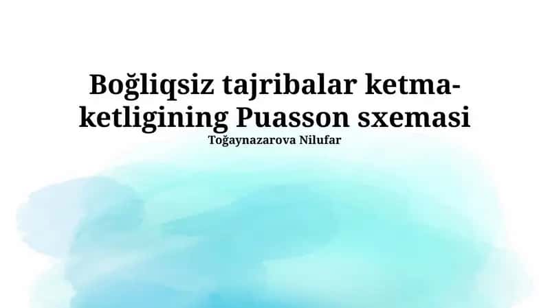 Poisson sxemasi 1