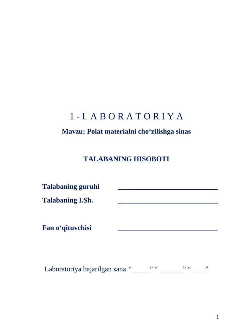 Polat materialni cho‘zilishga sinas 1