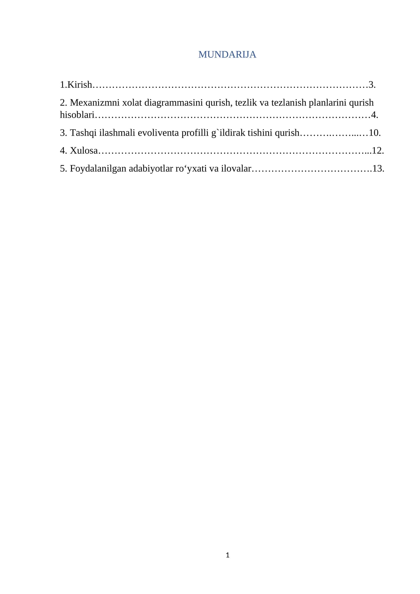 Mexanizmni xolat diagrammasini qurish 1