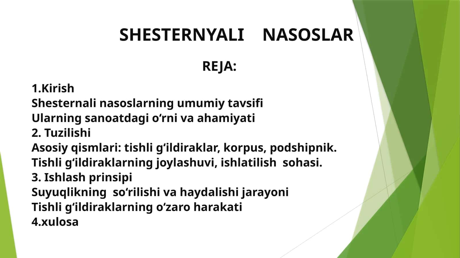 SHESTERNYALI NASOSLAR 1