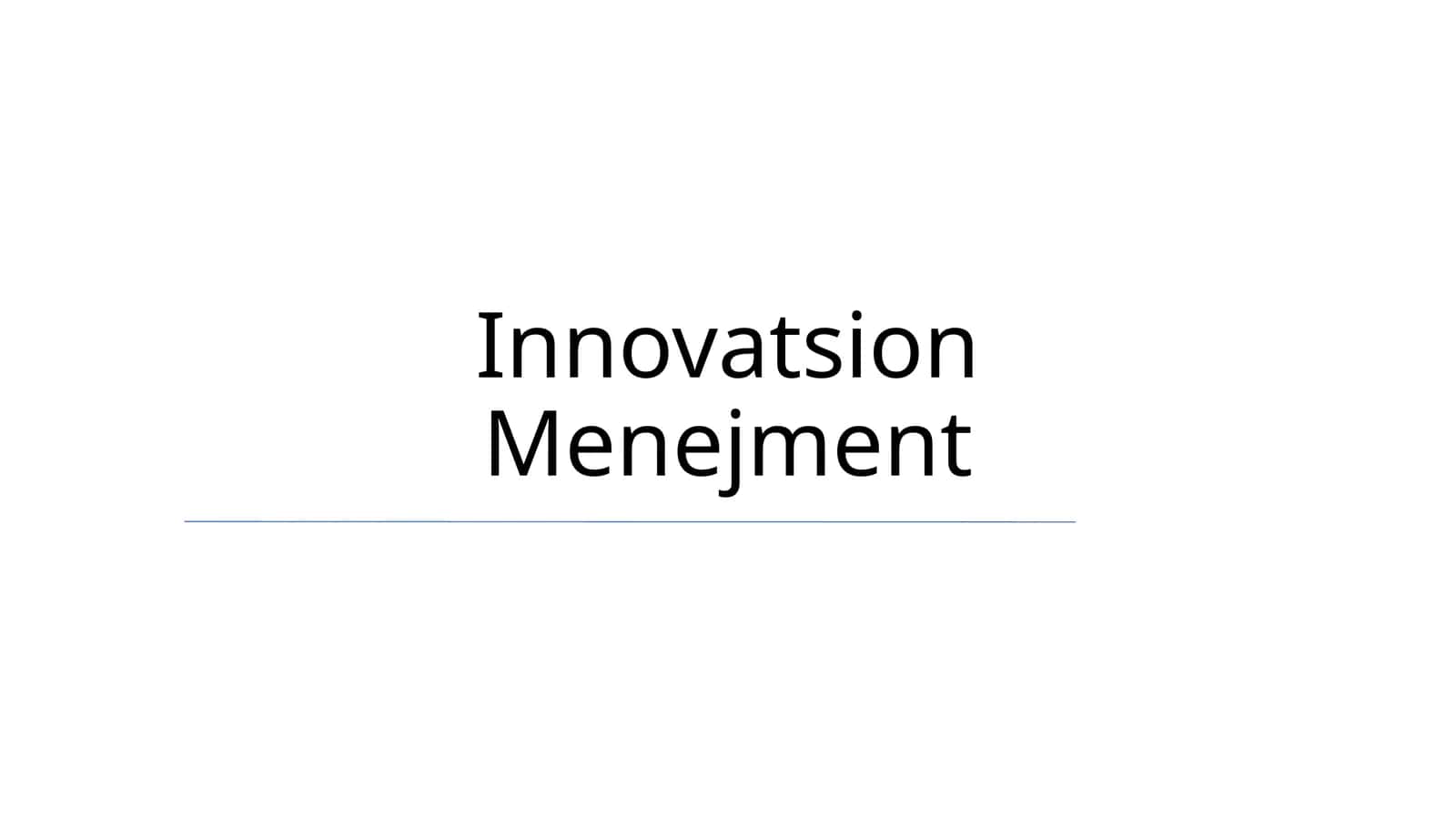 Innovatsion Menejment 1