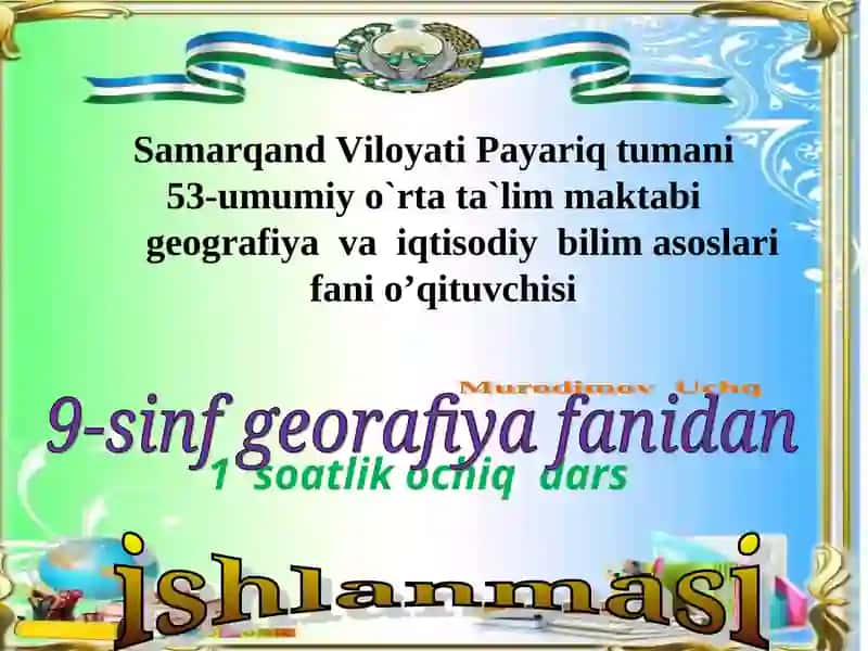 Geografiya va iqtisodiy bilim asoslari
