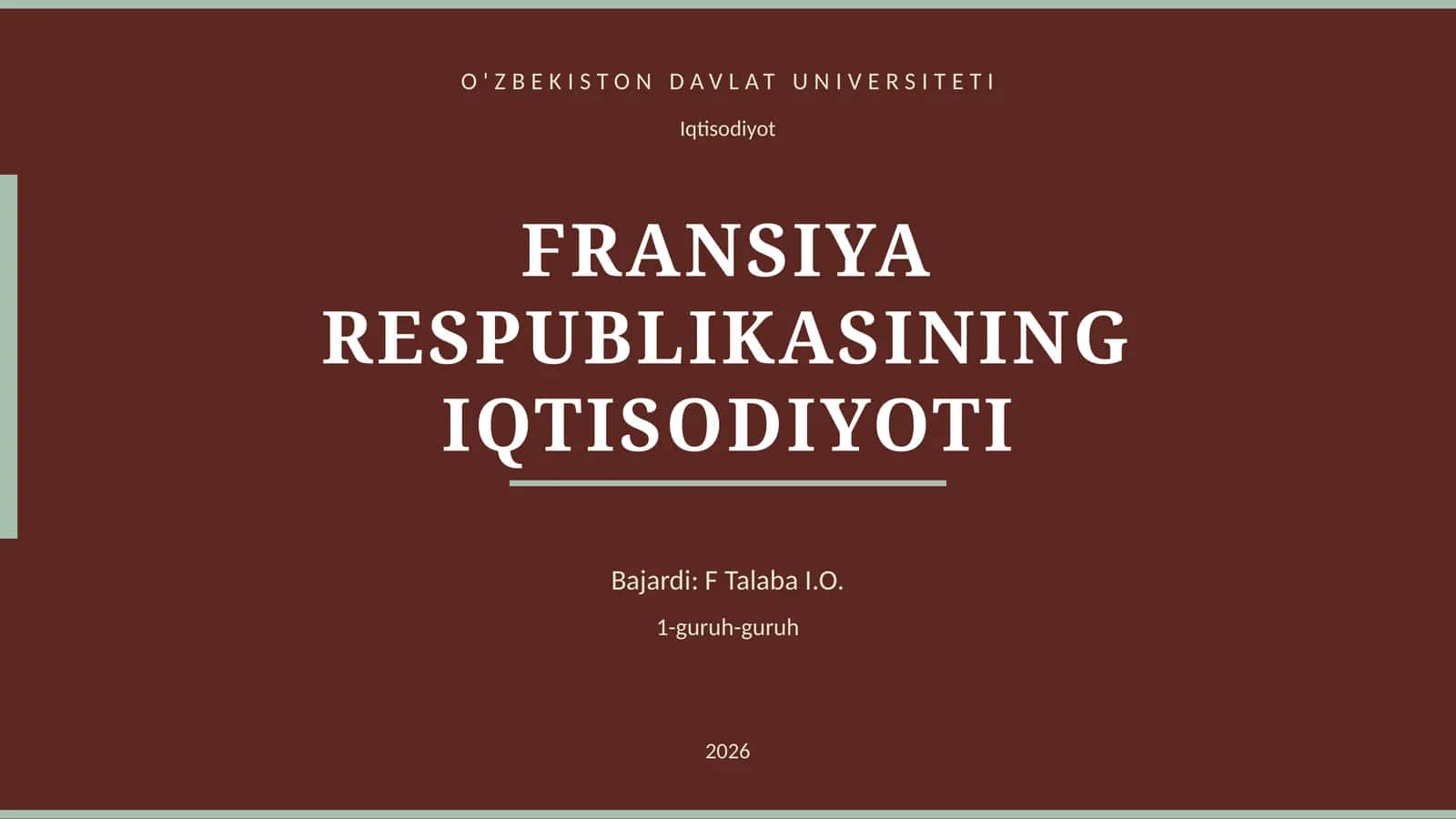 FRANSIYA RESPUBLIKASINING IQTISODIYOTI 1