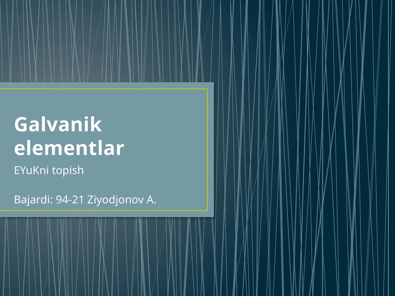 Galvanik elementlar 1