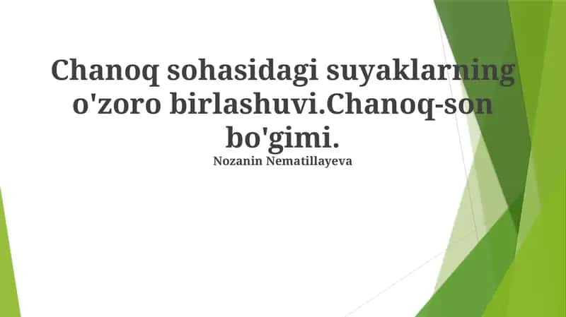 Chanoq sohasidagi suyaklarning o'zoro birlashuvi 1