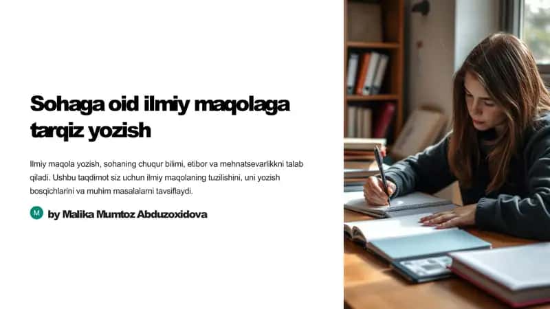 Sohaga oid ilmiy maqolaga tarqiz yozish 1