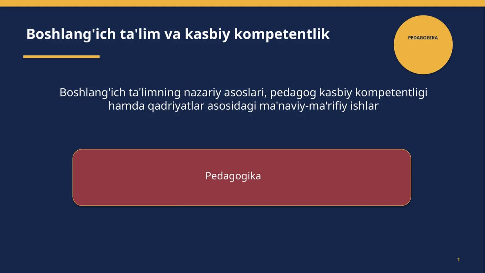 Boshlang'ich ta'lim va kasbiy kompetentlik 1