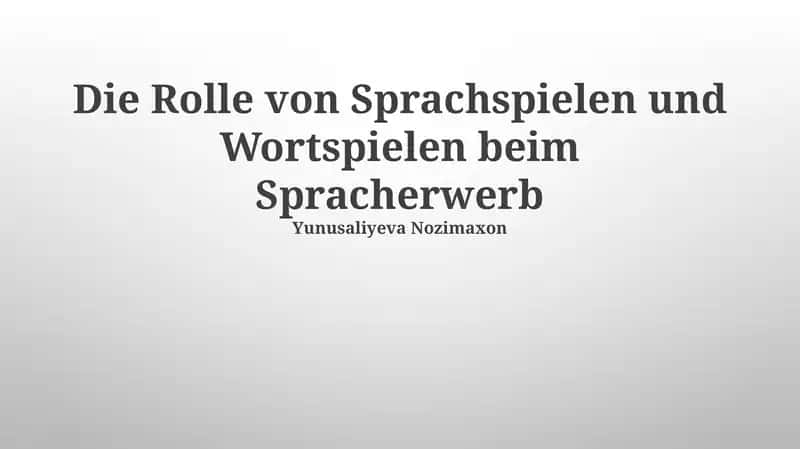 Sprachspiele und Wortspiele beim Spracherwerb 1