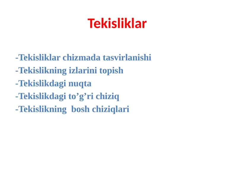 Tekisliklar 1