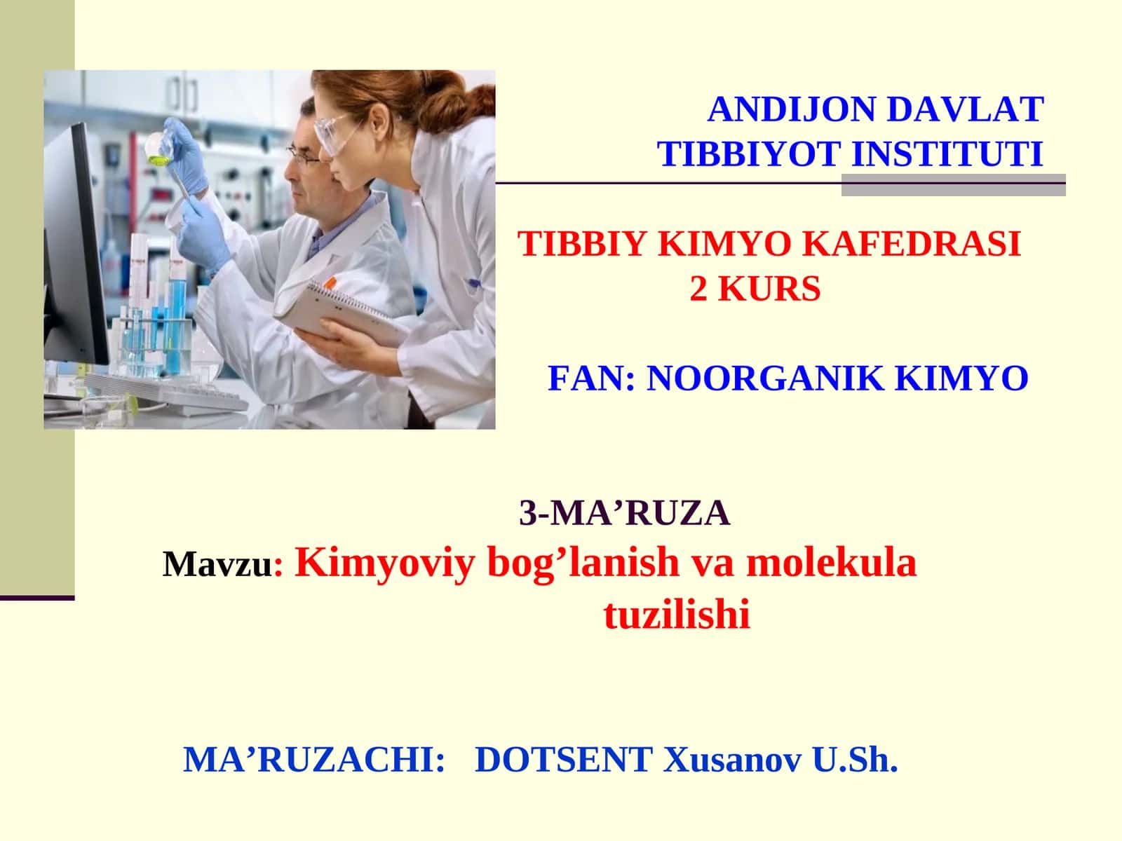 Kimyo kimyoviy bogʻlanish 1
