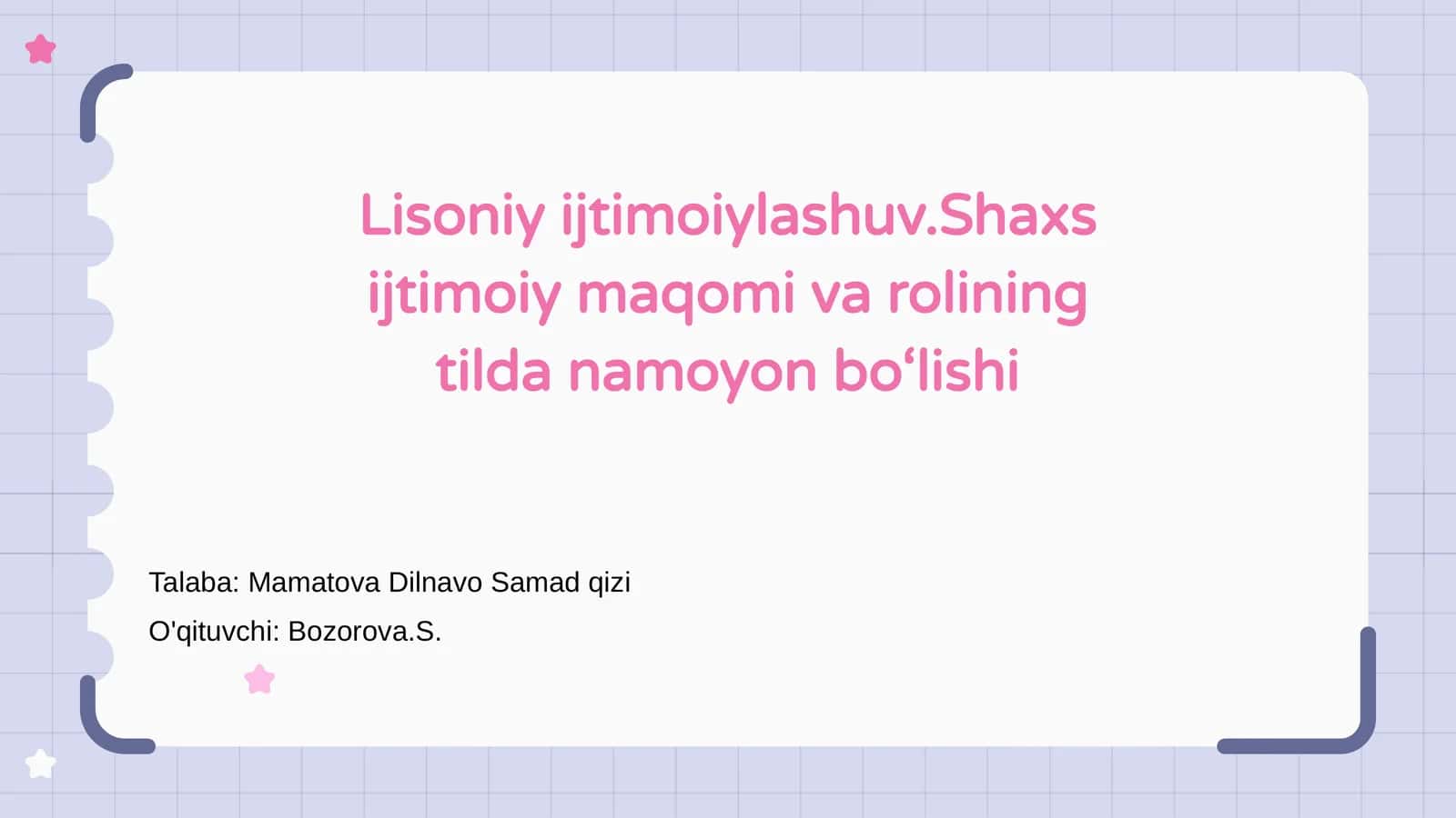 Lisoniy ijtimoiylashuv 1