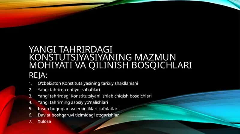 Yangi tahrirdagi konstitutsiyaning mazmun mohiyati 1