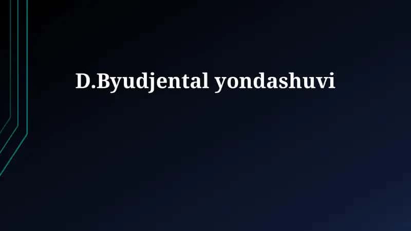 D. Byudjental yondashuvi 1