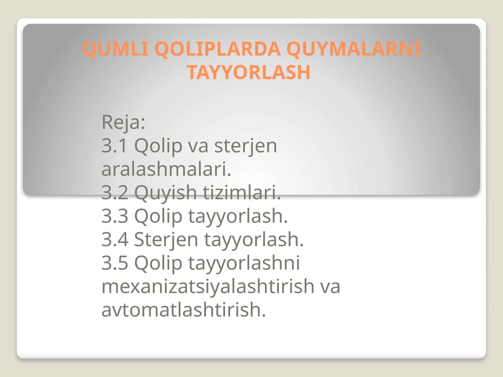 QUMLIQОLIPLARDA QUYMALARNI TAYYORLASH 1